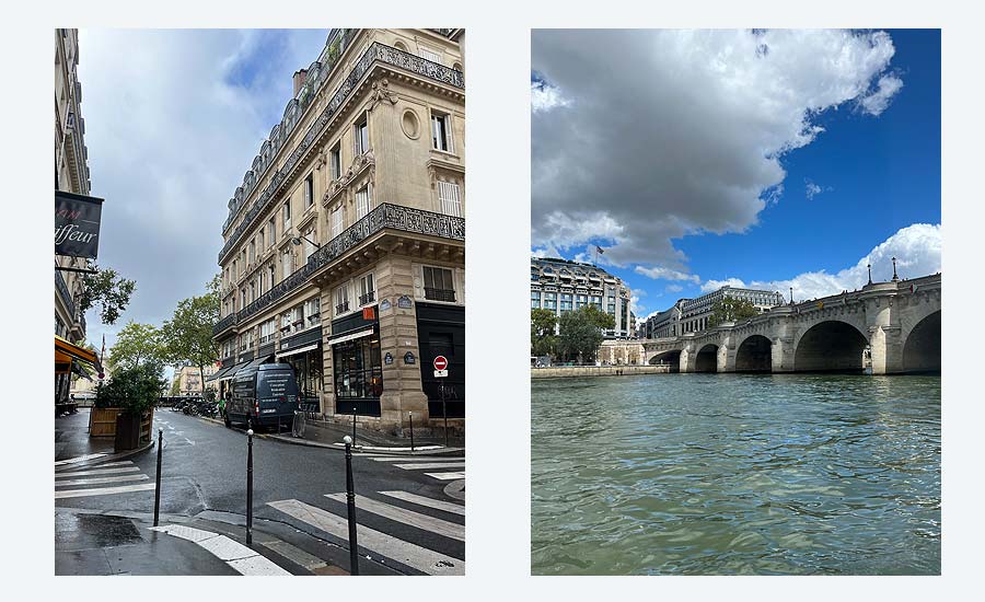 Paris City Street and River Scene
